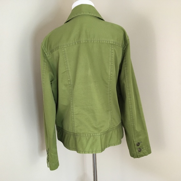 Chicos Sz 2 Large Denim Green Jacket Button up - Picture 4 of 5